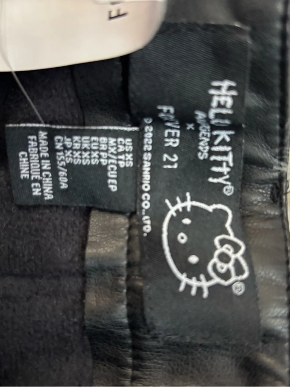 Hello Kitty & Friends Faux Leather Pleated Black Mini Skirt New nwt Size x Small - Picture 5 of 7
